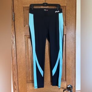 FILA Leggings Live In Motion Size Medium. Black and Blue. Women’s Medium NWOT